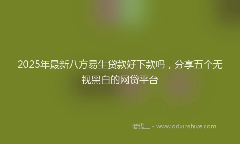 2025年最新八方易生贷款好下款吗，分享五个无视黑白的网贷平台