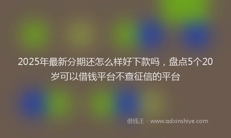 2025年最新分期还怎么样好下款吗，盘点5个20岁可以借钱平台不查征信的平台