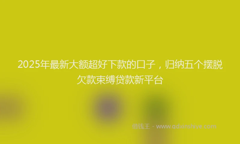 2025年最新大额超好下款的口子，归纳五个摆脱欠款束缚贷款新平台