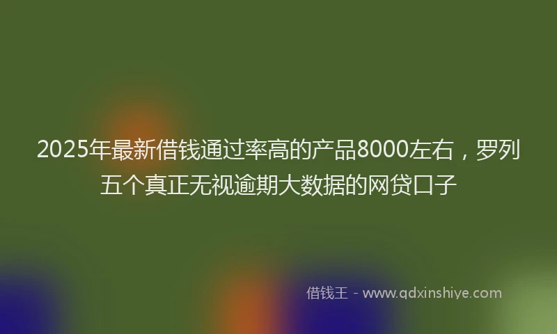 2025年最新借钱通过率高的产品8000左右，罗列五个真正无视逾期大数据的网贷口子