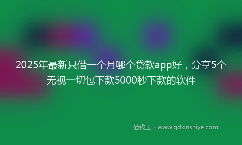 2025年最新只借一个月哪个贷款app好，分享5个无视一切包下款5000秒下款的软件