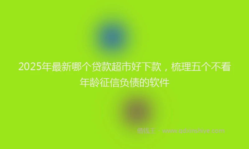 2025年最新哪个贷款超市好下款，梳理五个不看年龄征信负债的软件