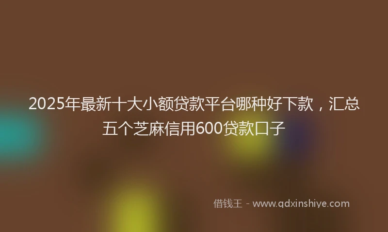2025年最新十大小额贷款平台哪种好下款，汇总五个芝麻信用600贷款口子