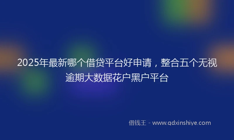 2025年最新哪个借贷平台好申请，整合五个无视逾期大数据花户黑户平台