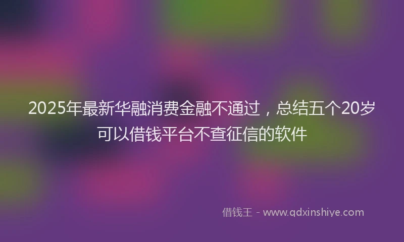 2025年最新华融消费金融不通过，总结五个20岁可以借钱平台不查征信的软件