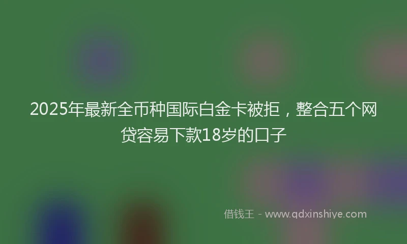 2025年最新全币种国际白金卡被拒，整合五个网贷容易下款18岁的口子