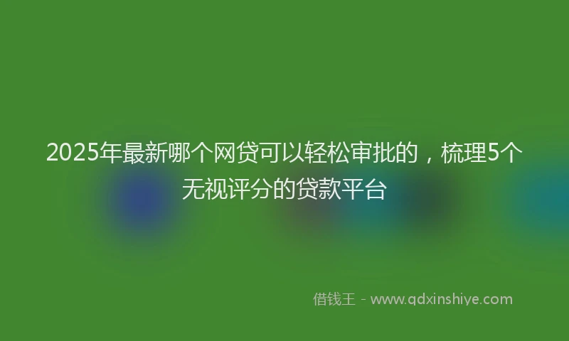 2025年最新哪个网贷可以轻松审批的，梳理5个无视评分的贷款平台
