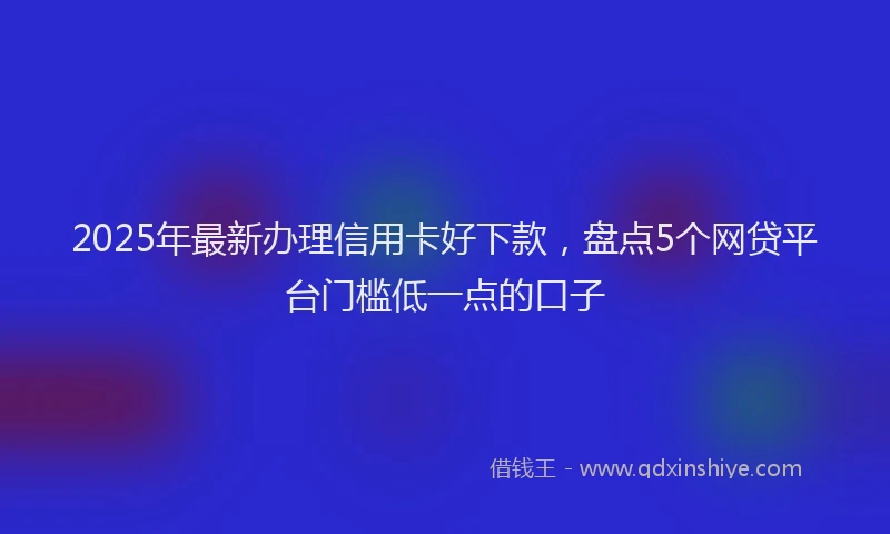 2025年最新办理信用卡好下款，盘点5个网贷平台门槛低一点的口子