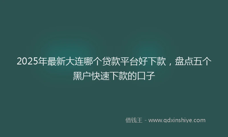 2025年最新大连哪个贷款平台好下款，盘点五个黑户快速下款的口子