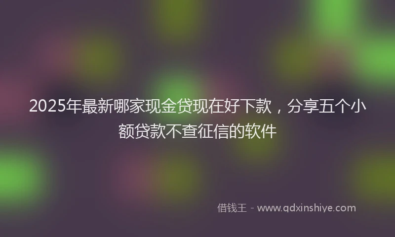 2025年最新哪家现金贷现在好下款，分享五个小额贷款不查征信的软件