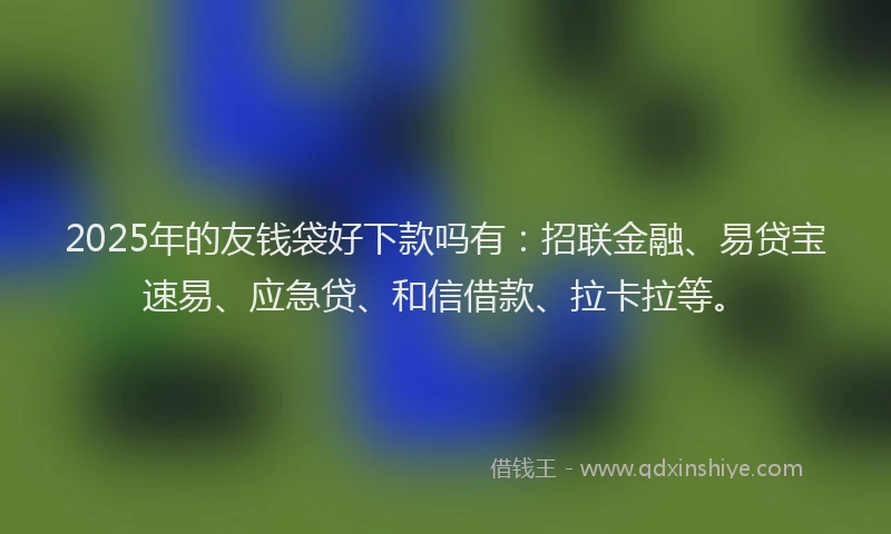 2025年的友钱袋好下款吗有：招联金融、易贷宝速易、应急贷、和信借款、拉卡拉等。