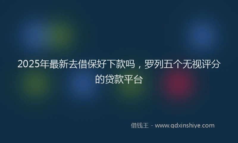 2025年最新去借保好下款吗，罗列五个无视评分的贷款平台