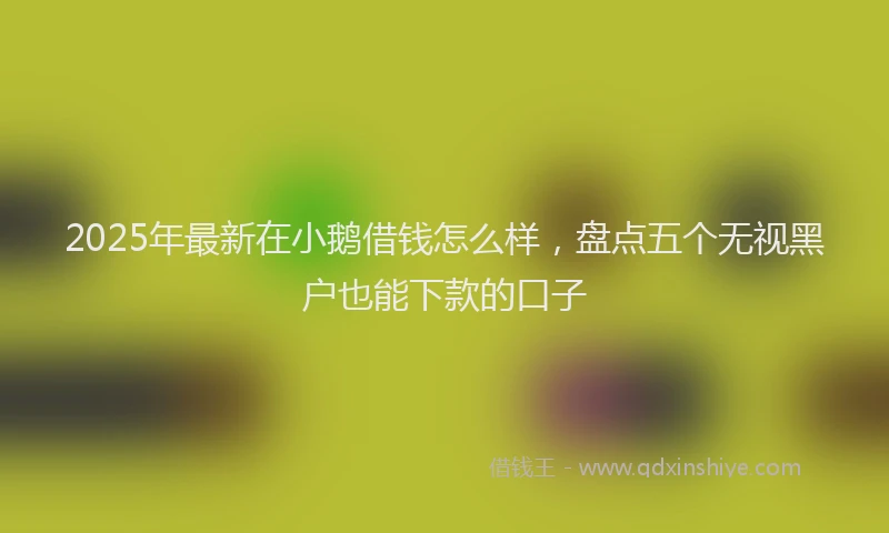 2025年最新在小鹅借钱怎么样，盘点五个无视黑户也能下款的口子