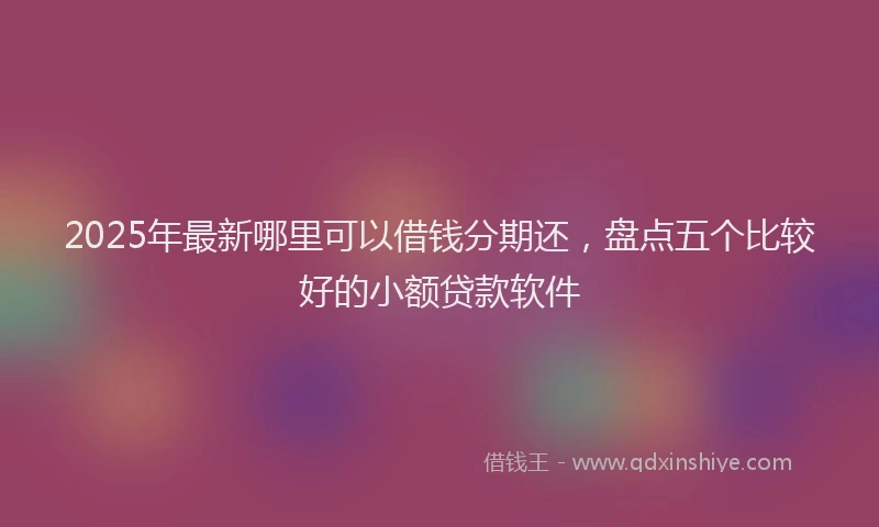 2025年最新哪里可以借钱分期还，盘点五个比较好的小额贷款软件