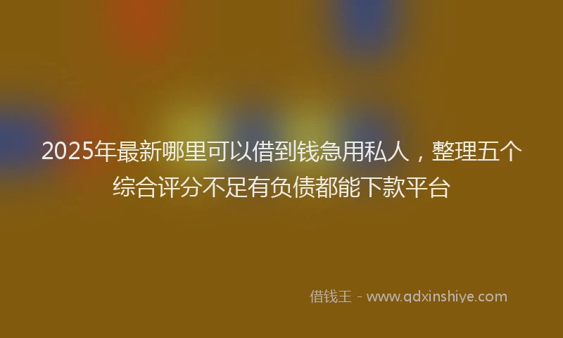 2025年最新哪里可以借到钱急用私人，整理五个综合评分不足有负债都能下款平台