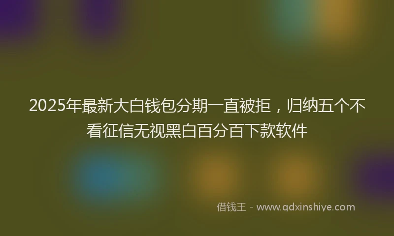 2025年最新大白钱包分期一直被拒，归纳五个不看征信无视黑白百分百下款软件