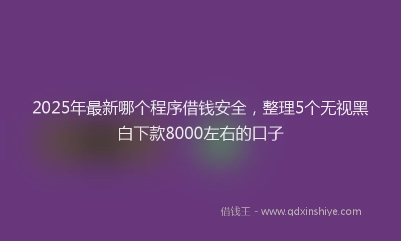 2025年最新哪个程序借钱安全，整理5个无视黑白下款8000左右的口子