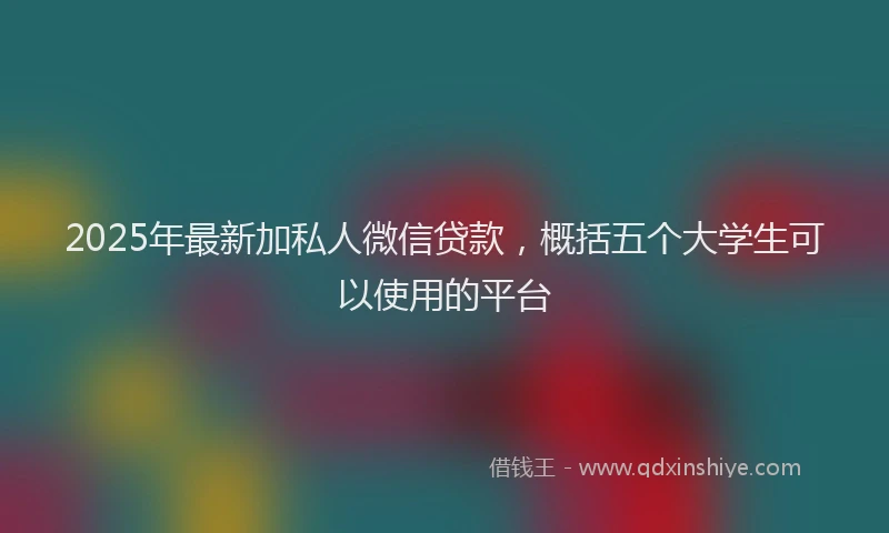 2025年最新加私人微信贷款，概括五个大学生可以使用的平台