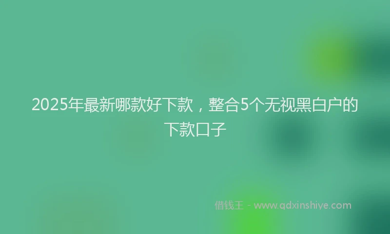 2025年最新哪款好下款，整合5个无视黑白户的下款口子
