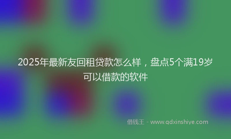 2025年最新友回租贷款怎么样，盘点5个满19岁可以借款的软件