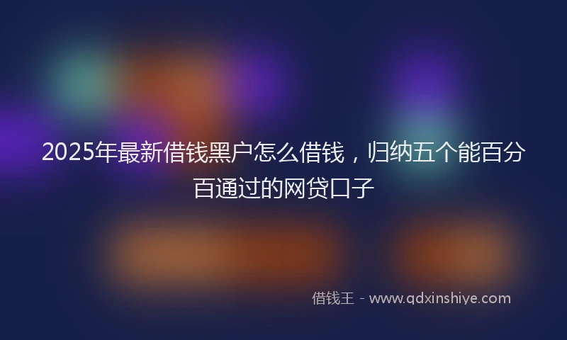 2025年最新借钱黑户怎么借钱，归纳五个能百分百通过的网贷口子