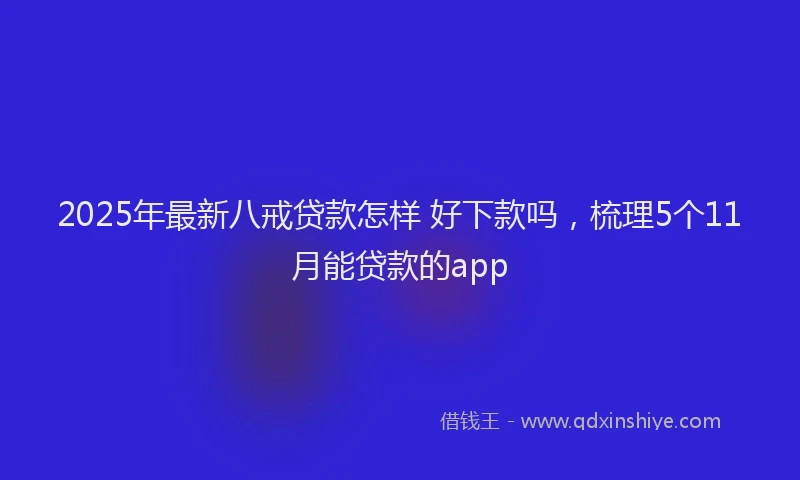 2025年最新八戒贷款怎样 好下款吗，梳理5个11月能贷款的app