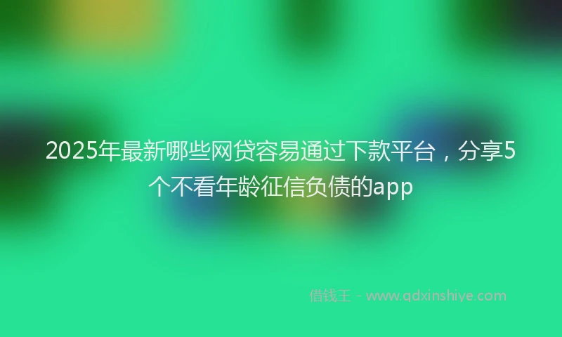 2025年最新哪些网贷容易通过下款平台，分享5个不看年龄征信负债的app