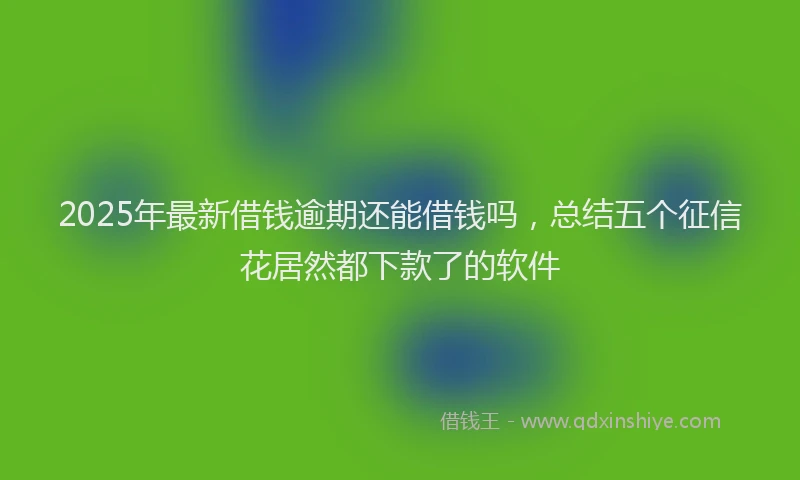 2025年最新借钱逾期还能借钱吗，总结五个征信花居然都下款了的软件