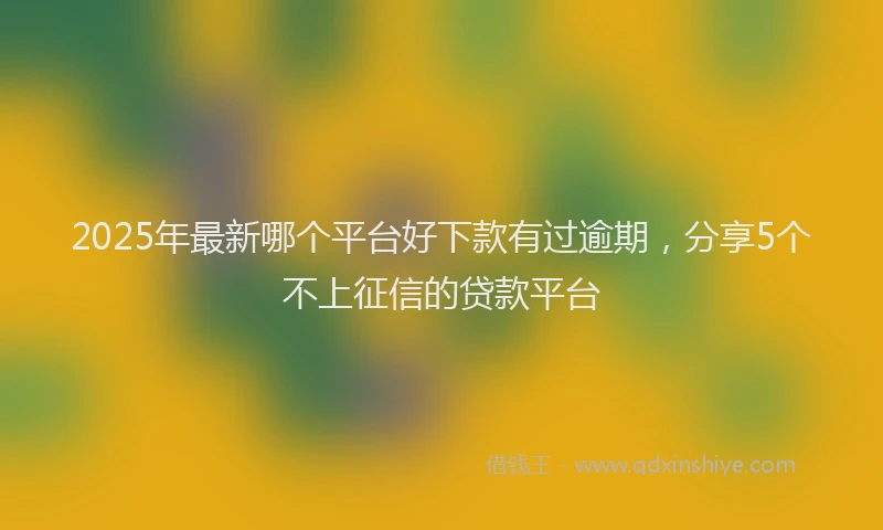 2025年最新哪个平台好下款有过逾期，分享5个不上征信的贷款平台