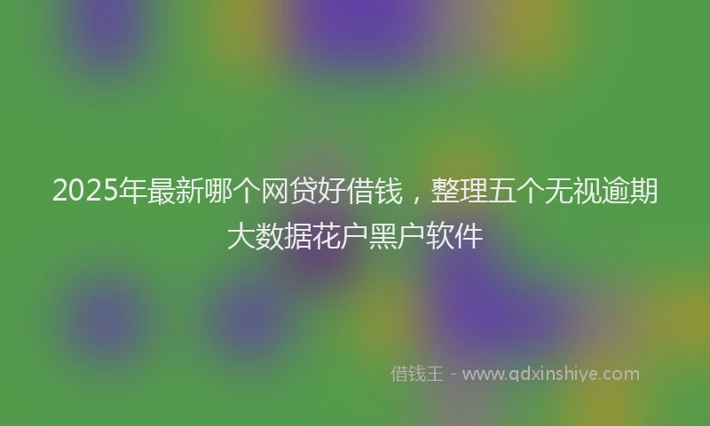 2025年最新哪个网贷好借钱，整理五个无视逾期大数据花户黑户软件