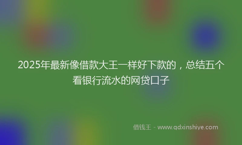 2025年最新像借款大王一样好下款的，总结五个看银行流水的网贷口子