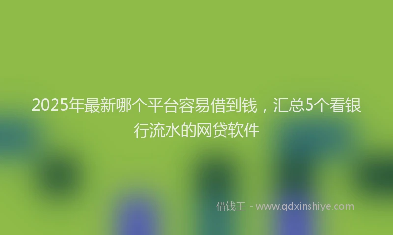 2025年最新哪个平台容易借到钱，汇总5个看银行流水的网贷软件
