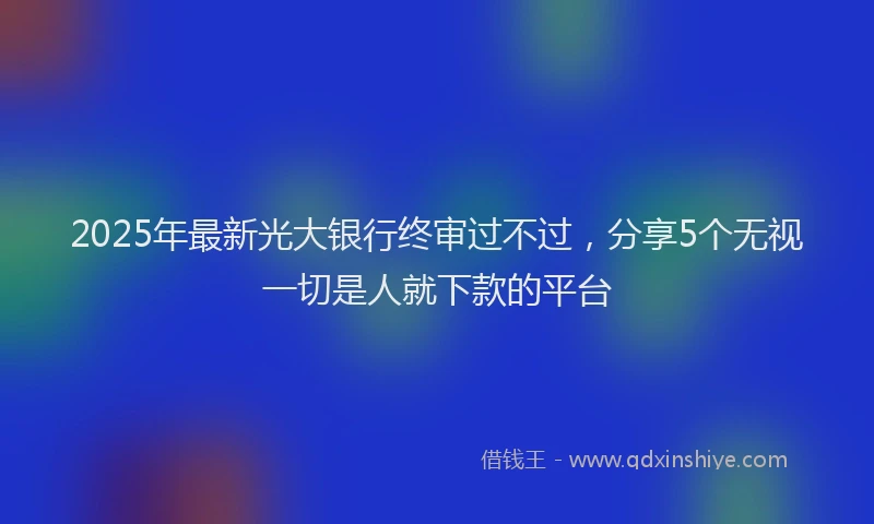 2025年最新光大银行终审过不过，分享5个无视一切是人就下款的平台