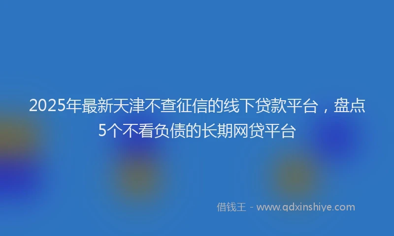 2025年最新天津不查征信的线下贷款平台，盘点5个不看负债的长期网贷平台
