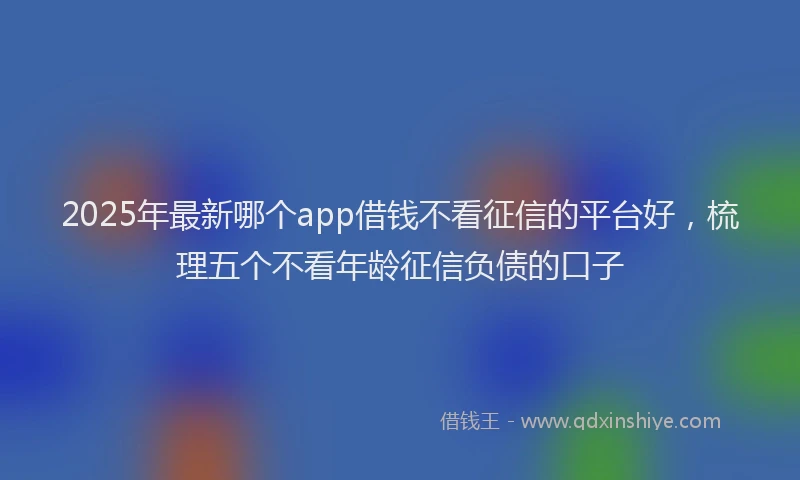 2025年最新哪个app借钱不看征信的平台好，梳理五个不看年龄征信负债的口子