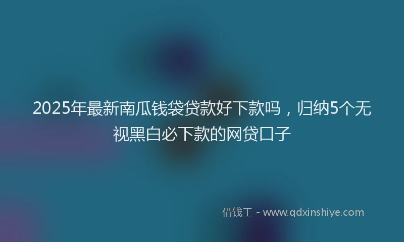 2025年最新南瓜钱袋贷款好下款吗，归纳5个无视黑白必下款的网贷口子