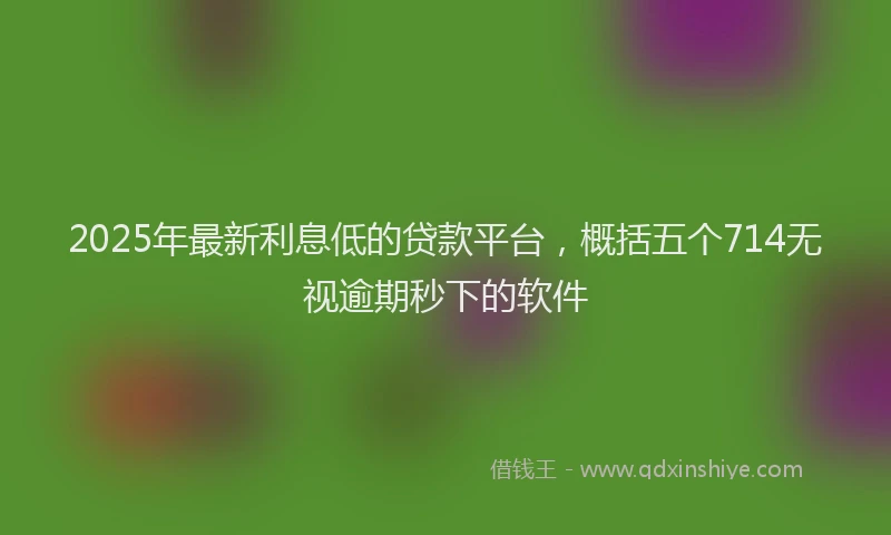2025年最新利息低的贷款平台，概括五个714无视逾期秒下的软件