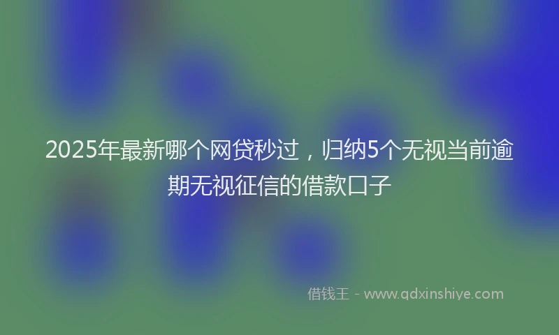 2025年最新哪个网贷秒过，归纳5个无视当前逾期无视征信的借款口子