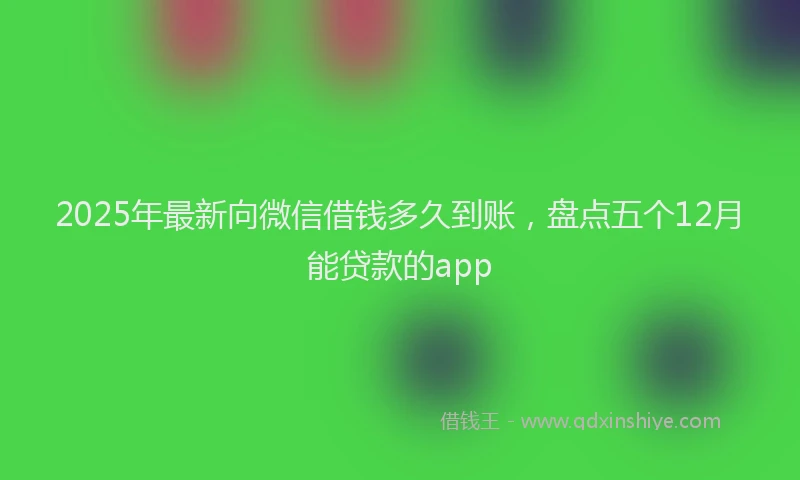 2025年最新向微信借钱多久到账，盘点五个12月能贷款的app