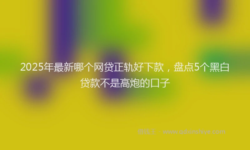 2025年最新哪个网贷正轨好下款，盘点5个黑白贷款不是高炮的口子