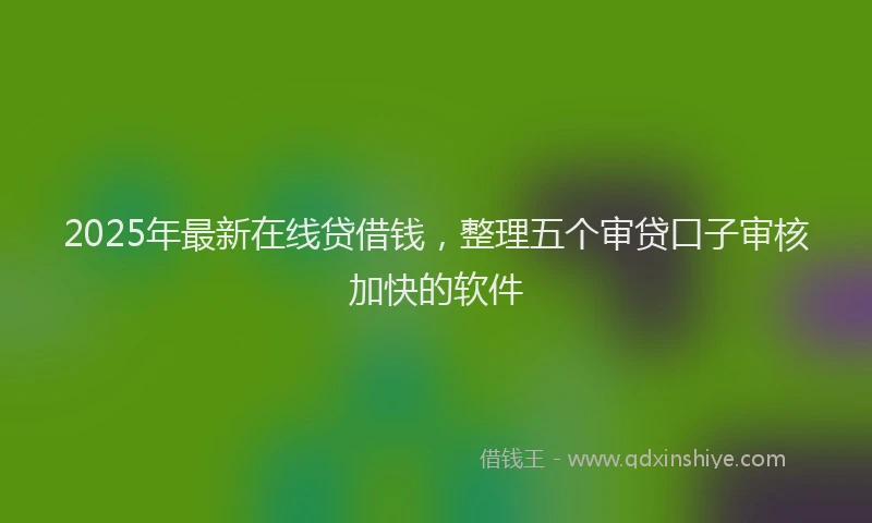 2025年最新在线贷借钱，整理五个审贷口子审核加快的软件
