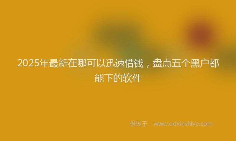 2025年最新在哪可以迅速借钱，盘点五个黑户都能下的软件