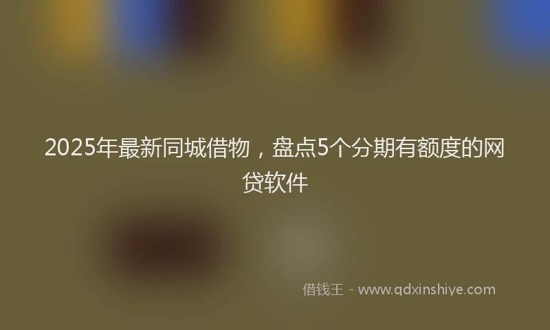 2025年最新同城借物，盘点5个分期有额度的网贷软件