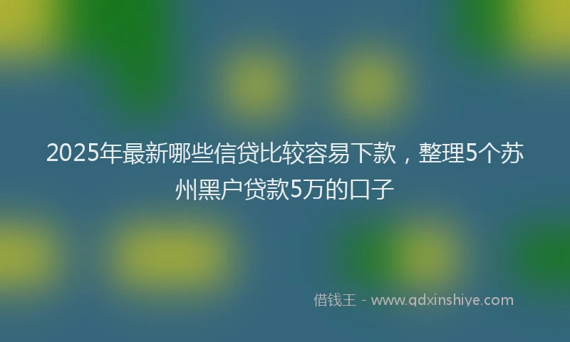 2025年最新哪些信贷比较容易下款，整理5个苏州黑户贷款5万的口子