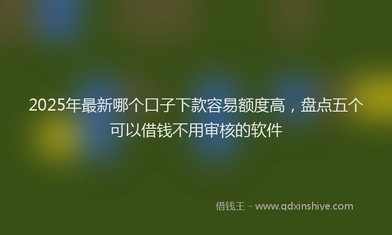 2025年最新哪个口子下款容易额度高，盘点五个可以借钱不用审核的软件