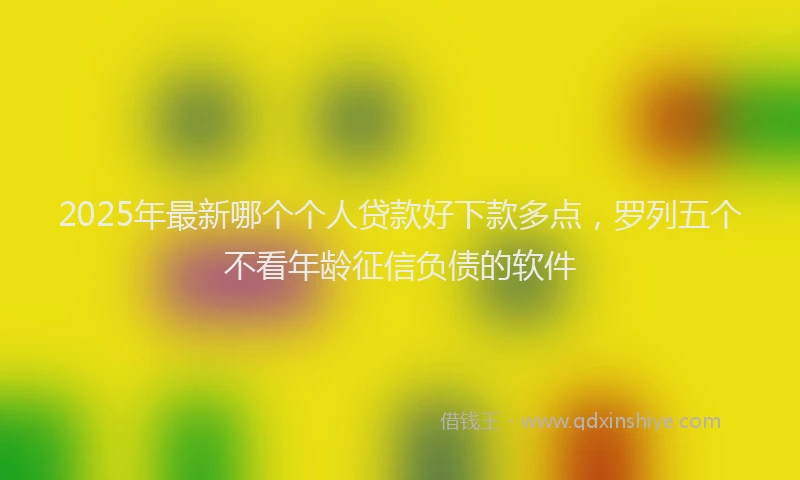 2025年最新哪个个人贷款好下款多点，罗列五个不看年龄征信负债的软件