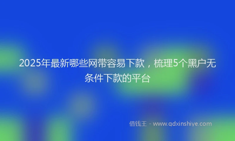 2025年最新哪些网带容易下款，梳理5个黑户无条件下款的平台