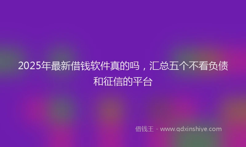 2025年最新借钱软件真的吗，汇总五个不看负债和征信的平台