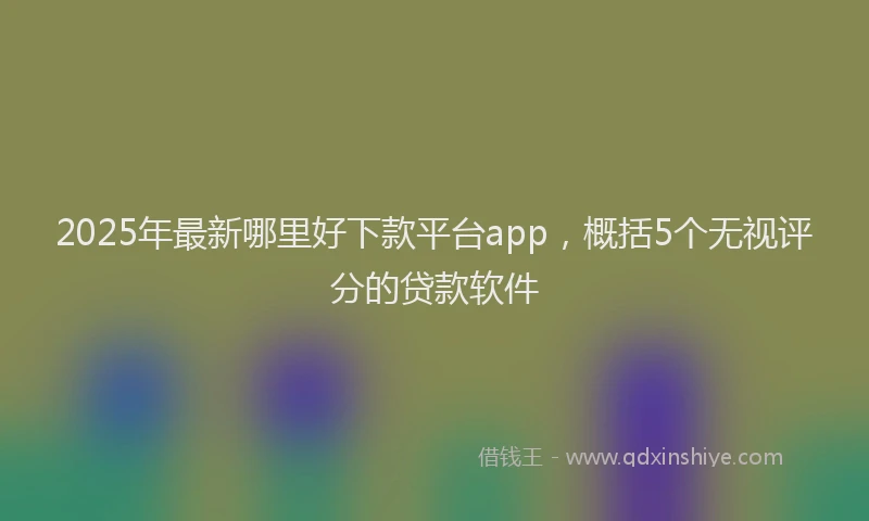 2025年最新哪里好下款平台app，概括5个无视评分的贷款软件