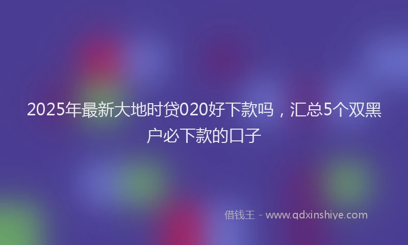 2025年最新大地时贷020好下款吗，汇总5个双黑户必下款的口子